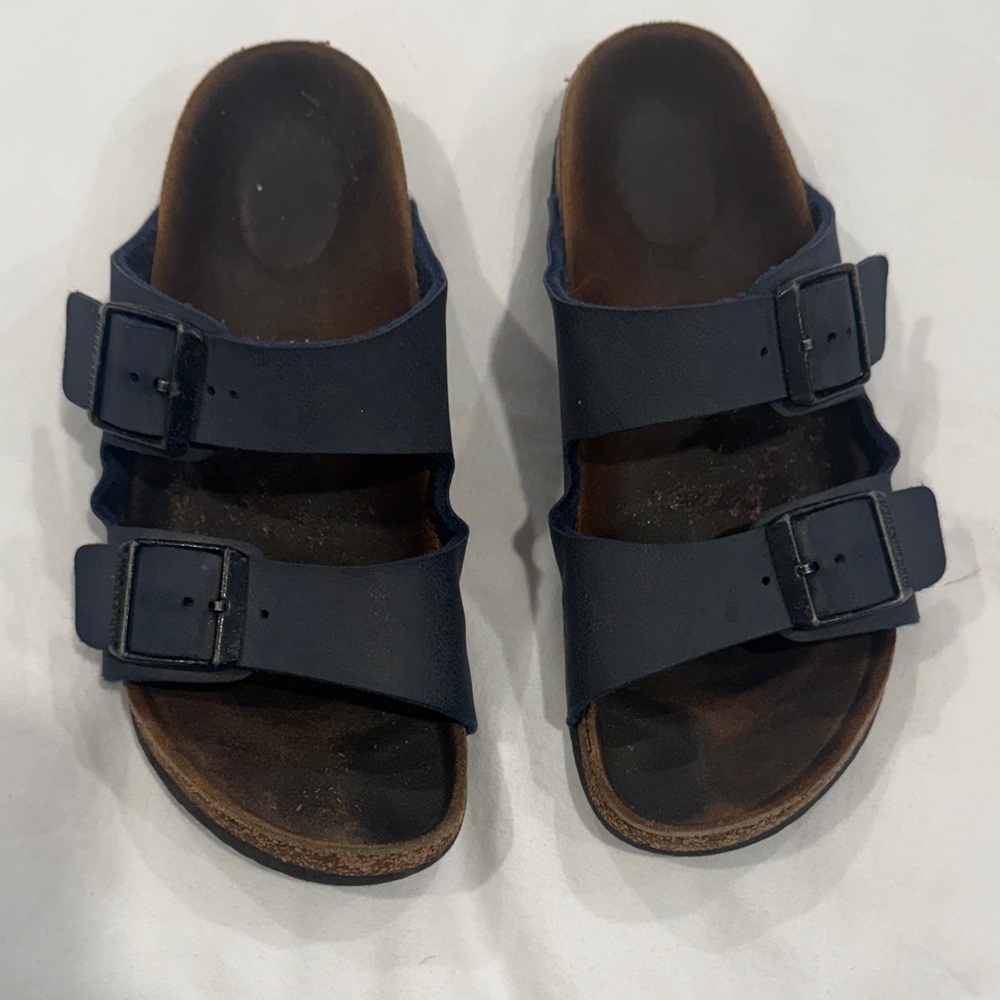 Birkenstock Dark Blue Sandals with Cork Detail